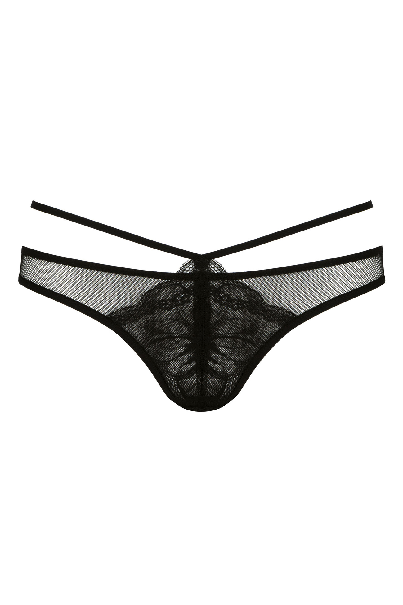 Charlize lace panty with straps black