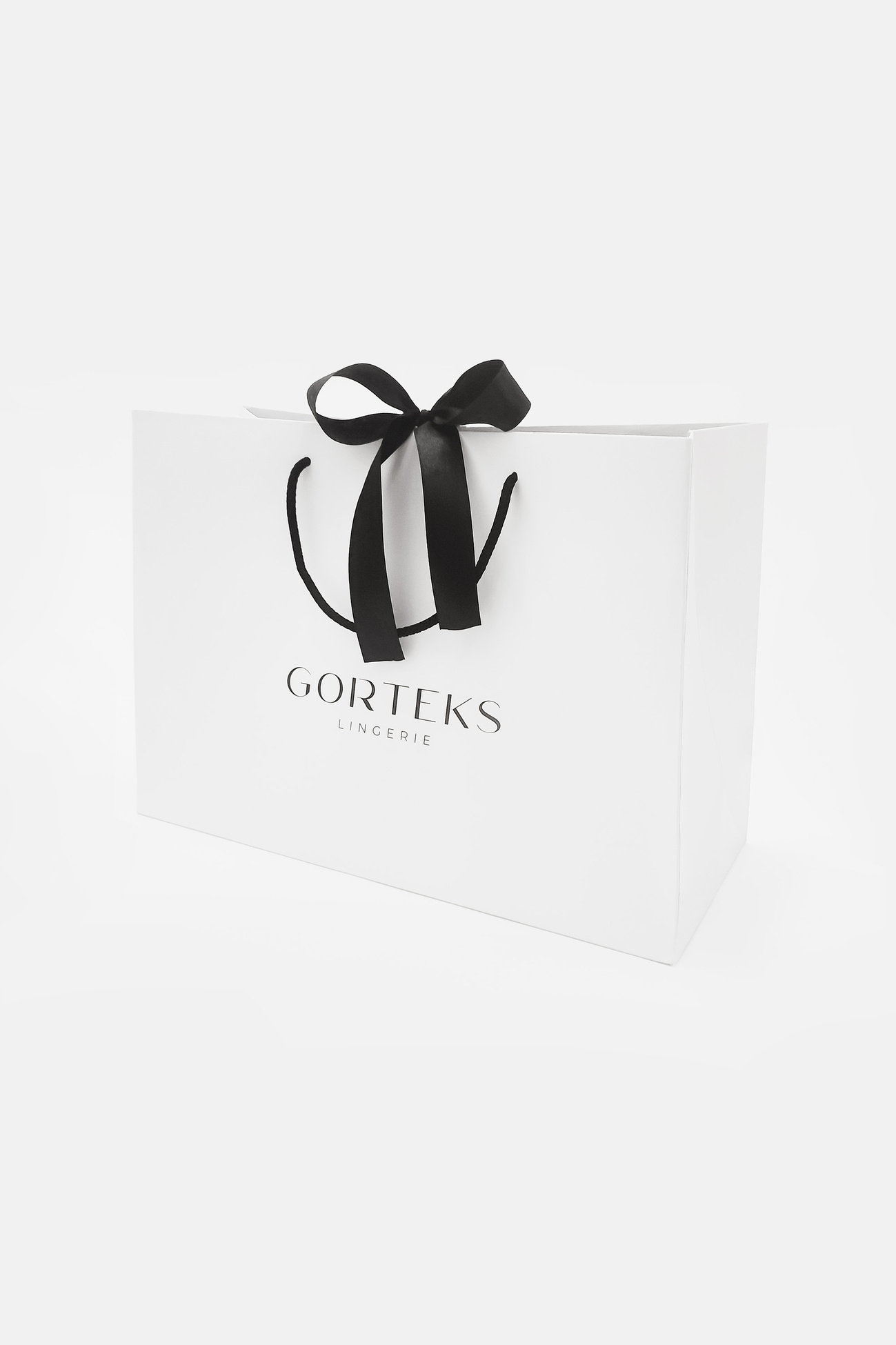 Paper gift bag with ribbon
