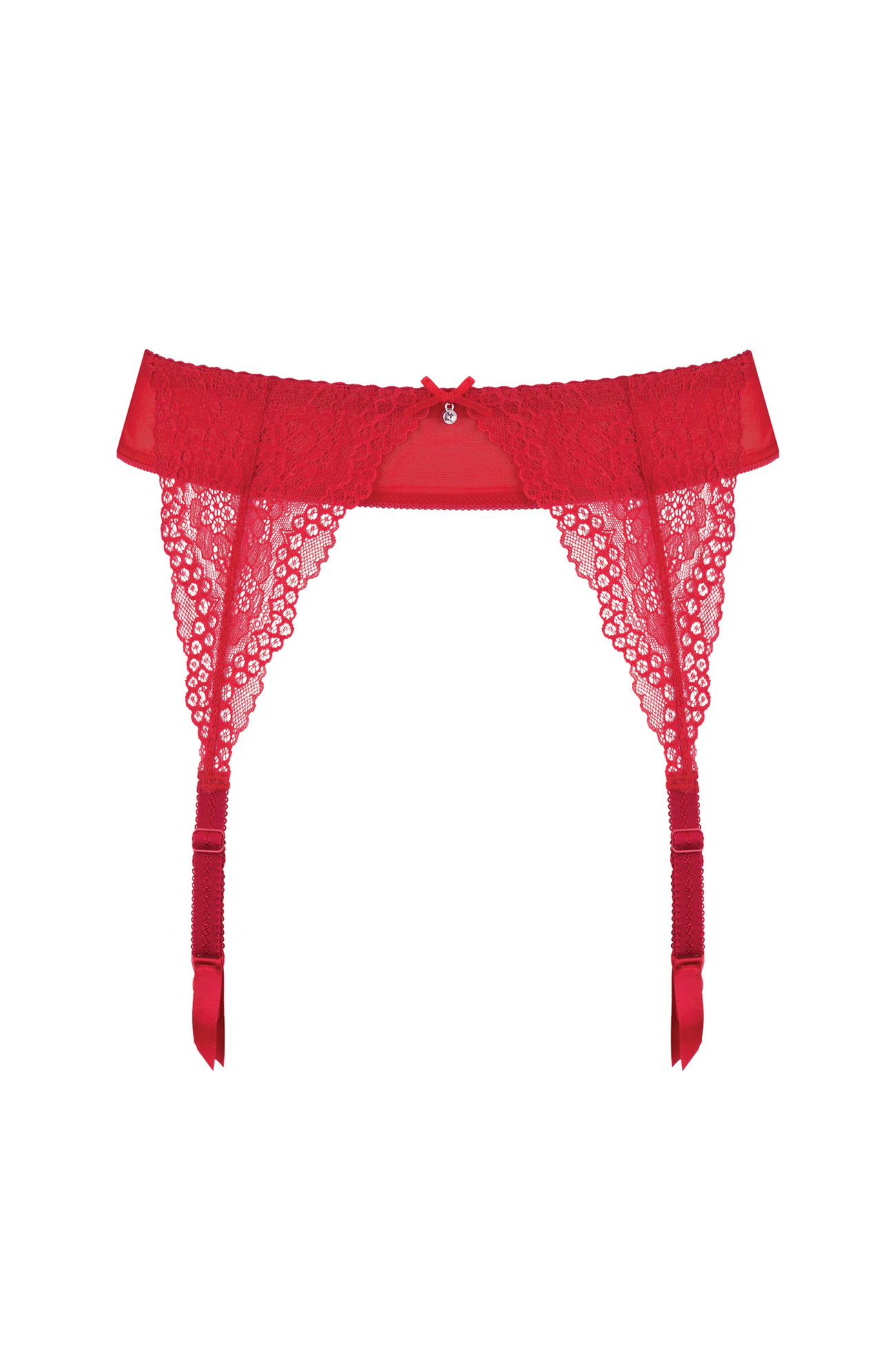 Scarlet lace garter belt red