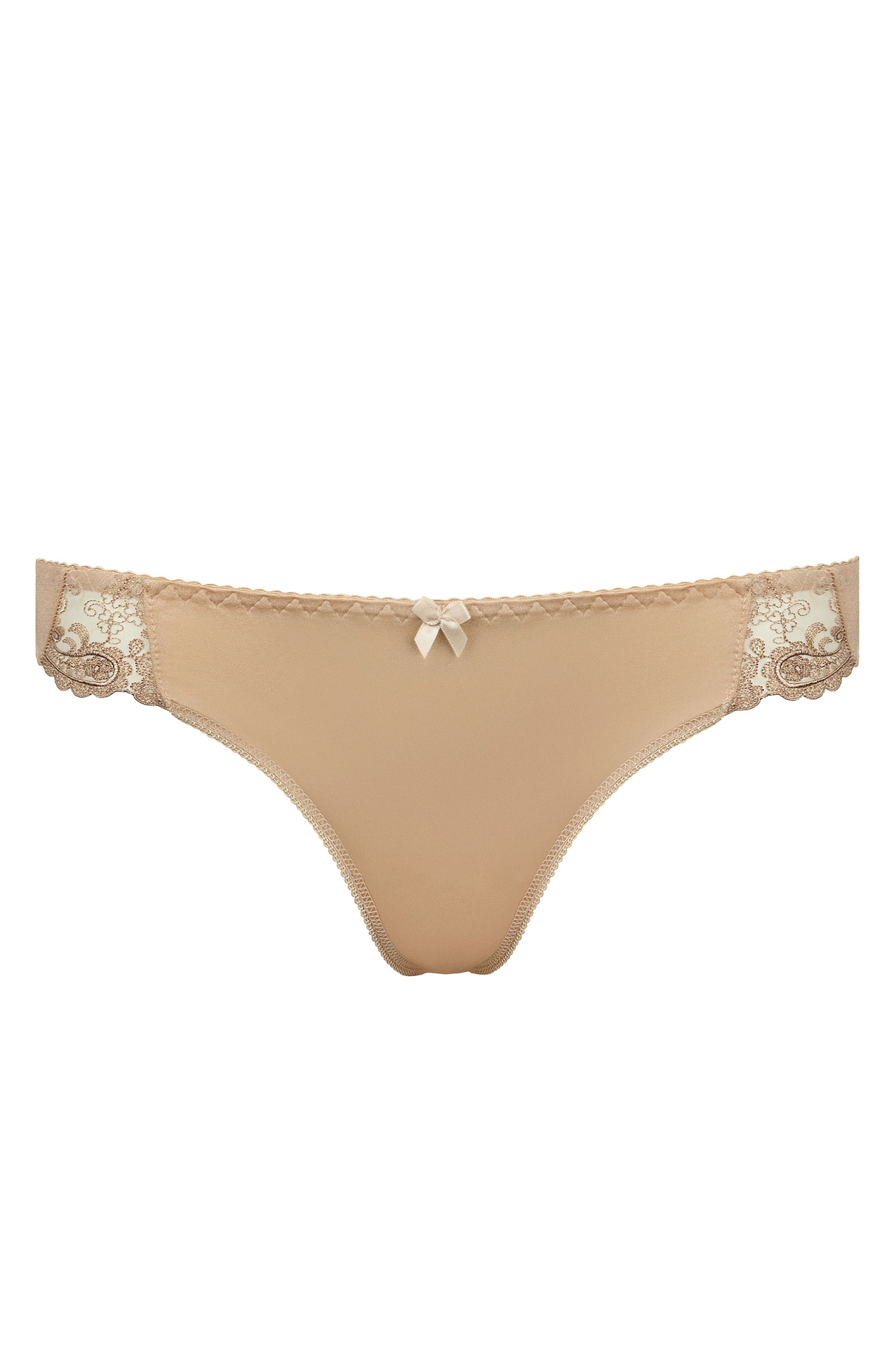 Yvette embroidered thong beige