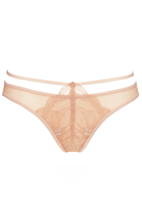 Charlize lace panty with straps beige