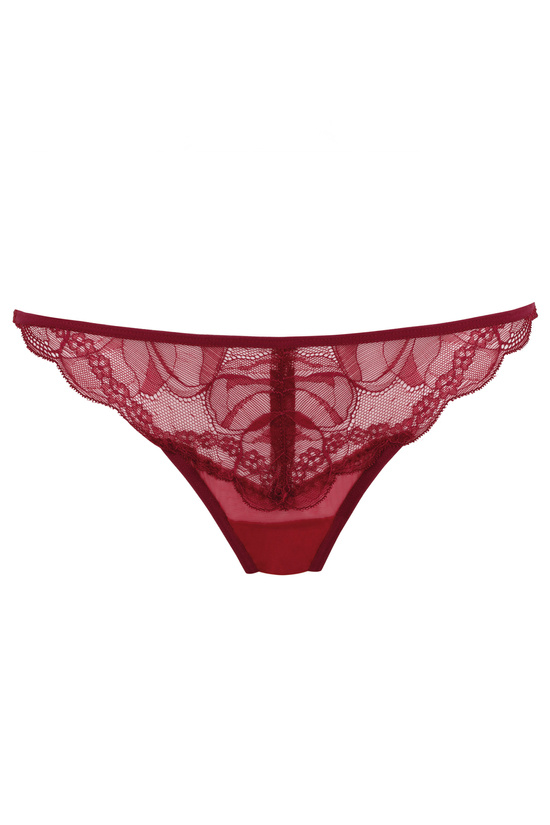 Charlize soft lace thong dark red