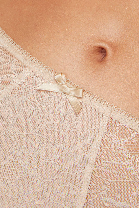 Elise floral lace high waist panty beige