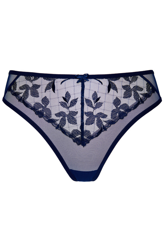 Mona embroidered thong navy