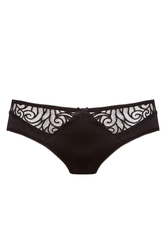 Onyx embroidered panty black