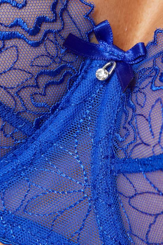 Pamela embroidered soft bra sapphire