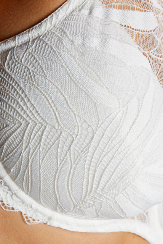 Eclipse lace half padded bra cream