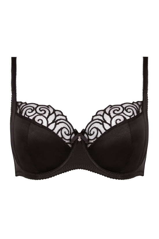 Onyx soft embroidered bra black