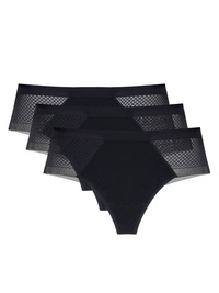 Janka cotton thong with lace back triple pack