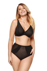 Valentina mesh triangle bra black