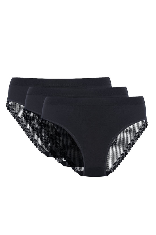 Estera cotton panty with lace back triple pack