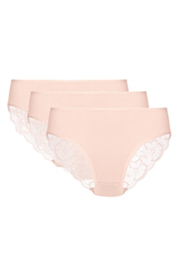 Emilia cotton panty with lace back triple pack