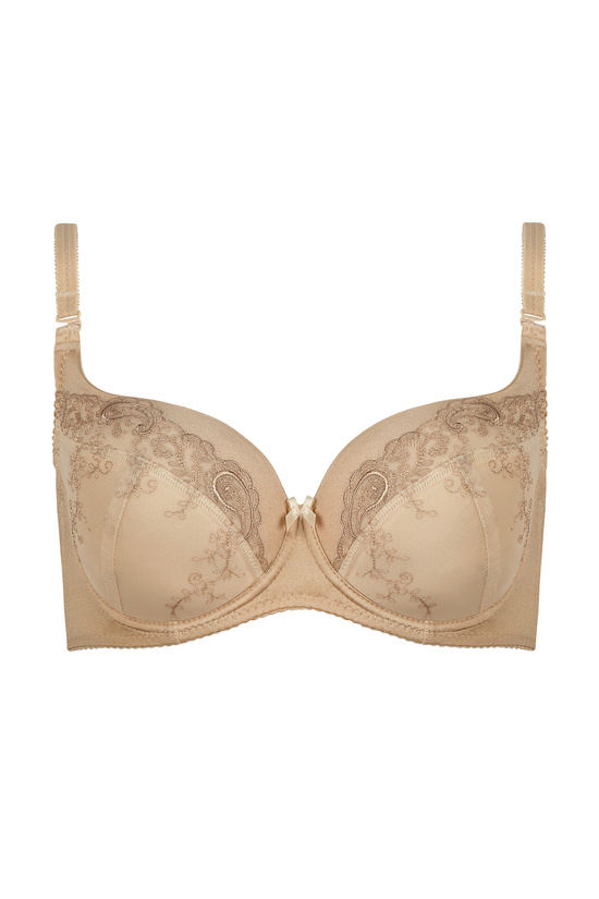 Yvette embroidered padded bra beige