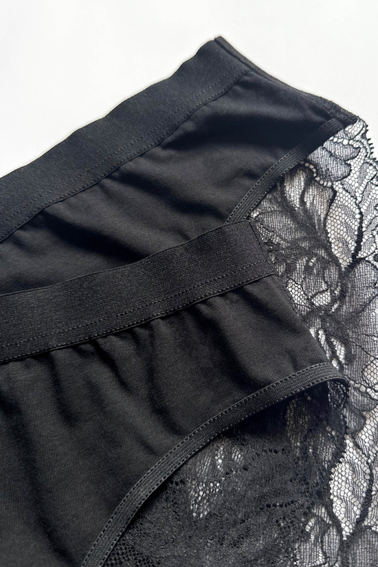 Julia cotton panty with lace back triple pack