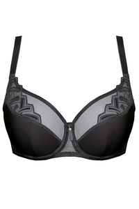 Angel embroidered half padded bra
