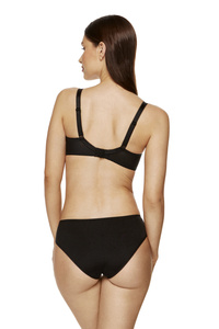 Onyx soft embroidered bra black