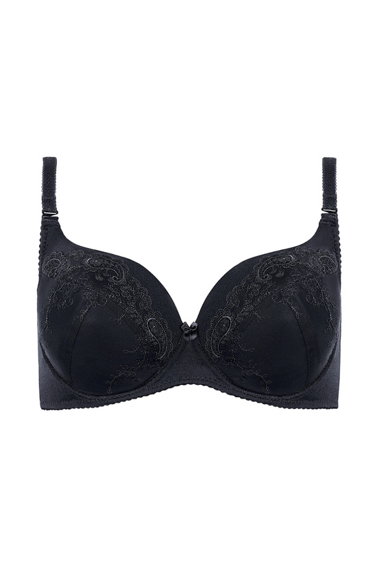 Yvette embroidered padded bra black