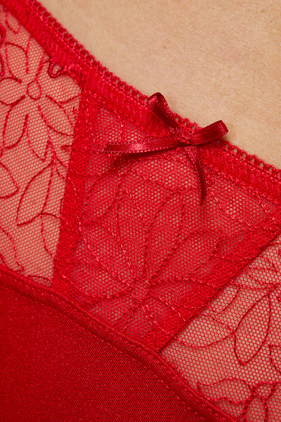 Pamela embroidered panty carmine