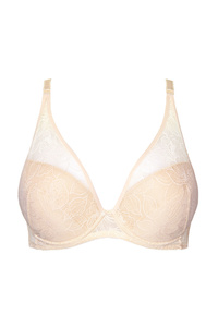Lori floral lace push-up bra beige