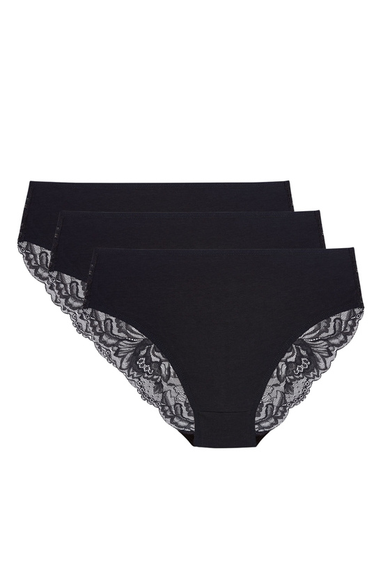 Eliza cotton panty with lace back triple pack
