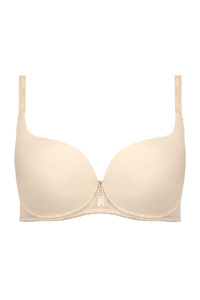 Carla moulded cup push-up bra beige