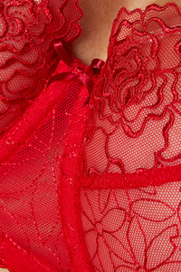 Pamela embroidered soft bra carmine