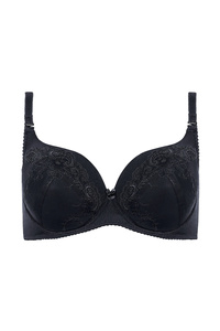 Yvette embroidered padded bra black