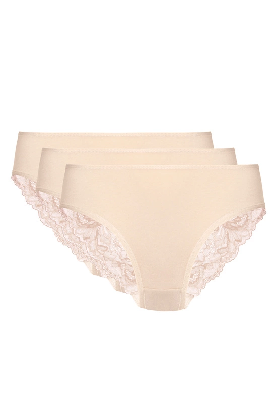 Eliza cotton panty with lace back triple pack