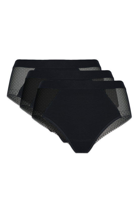 Janka cotton thong with lace back triple pack