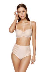 Luna striped padded bra beige