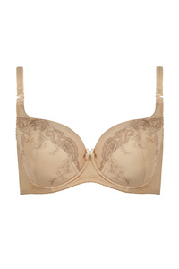 Yvette embroidered padded bra beige