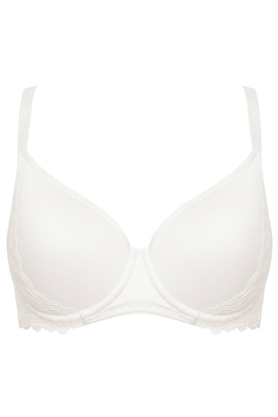 Eclipse smooth padded bra with lace cream