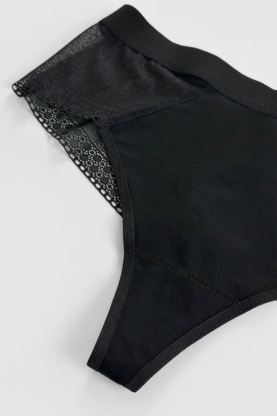 Janka cotton thong with lace back triple pack