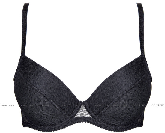 Black biustonosz push-up koronkowy