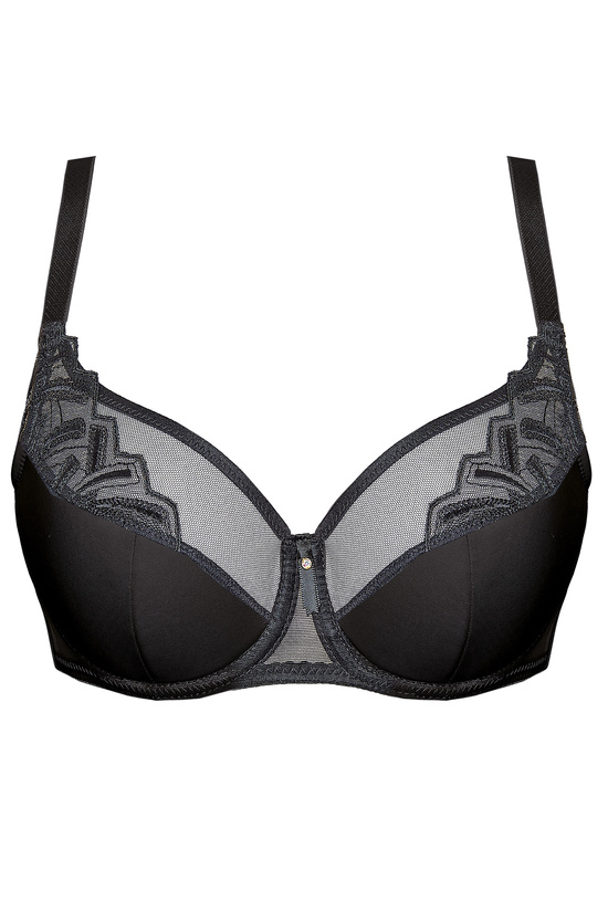 Angel embroidered half padded bra