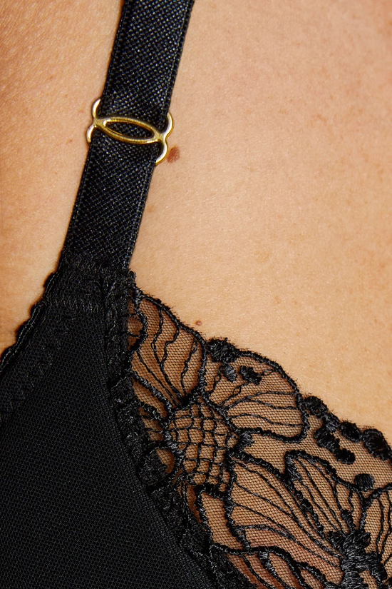 Fleur embroidered half padded bra