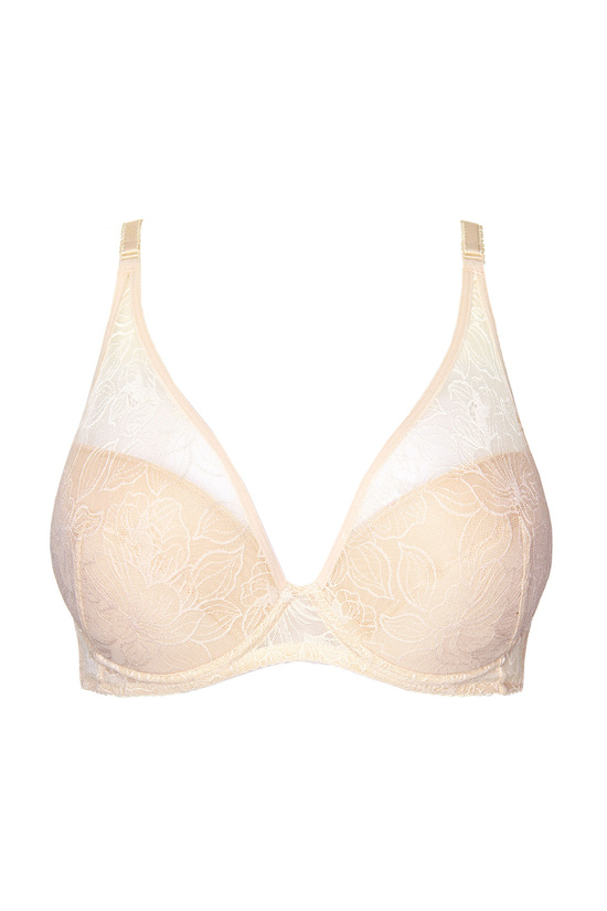 Lori floral lace push-up bra beige