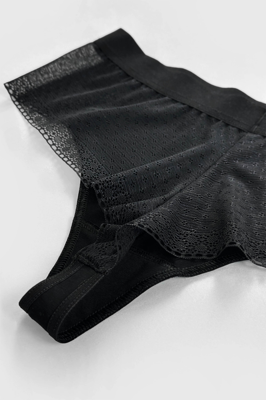 Janka cotton thong with lace back triple pack
