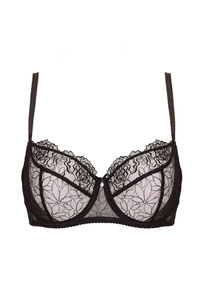 Pamela embroidered soft bra black