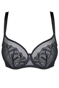 Angel embroidered soft bra black