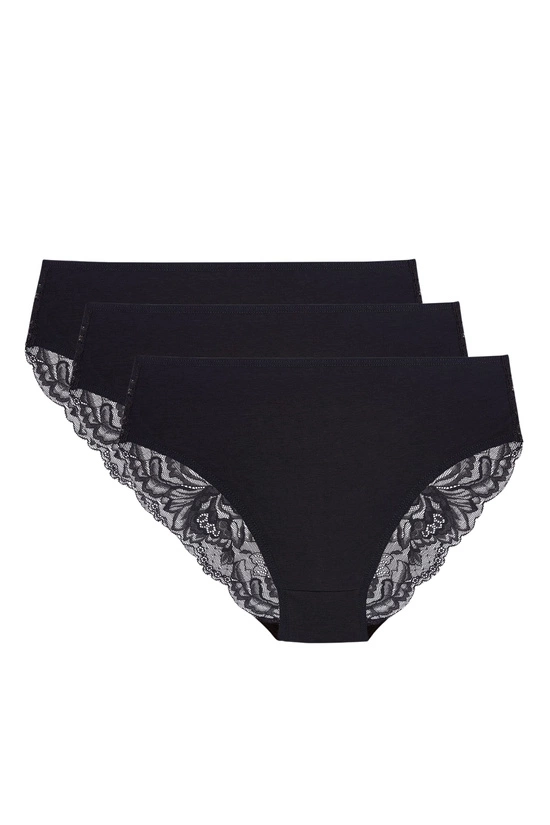 Eliza cotton panty with lace back triple pack
