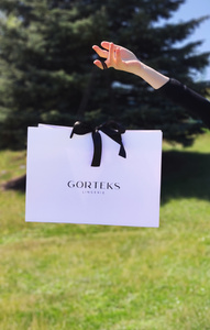 Paper gift bag with ribbon