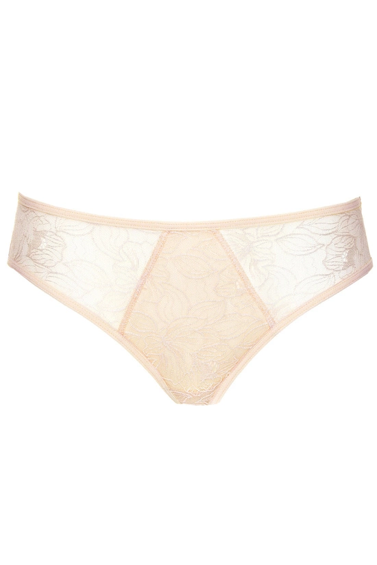 Lori figi koronkowe w kwiaty beżowe