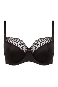 Onyx soft embroidered bra black