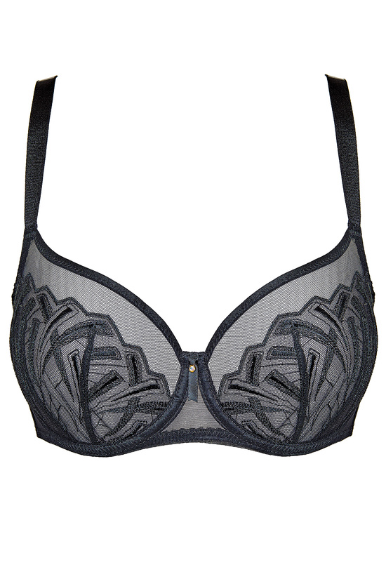 Angel embroidered soft bra black