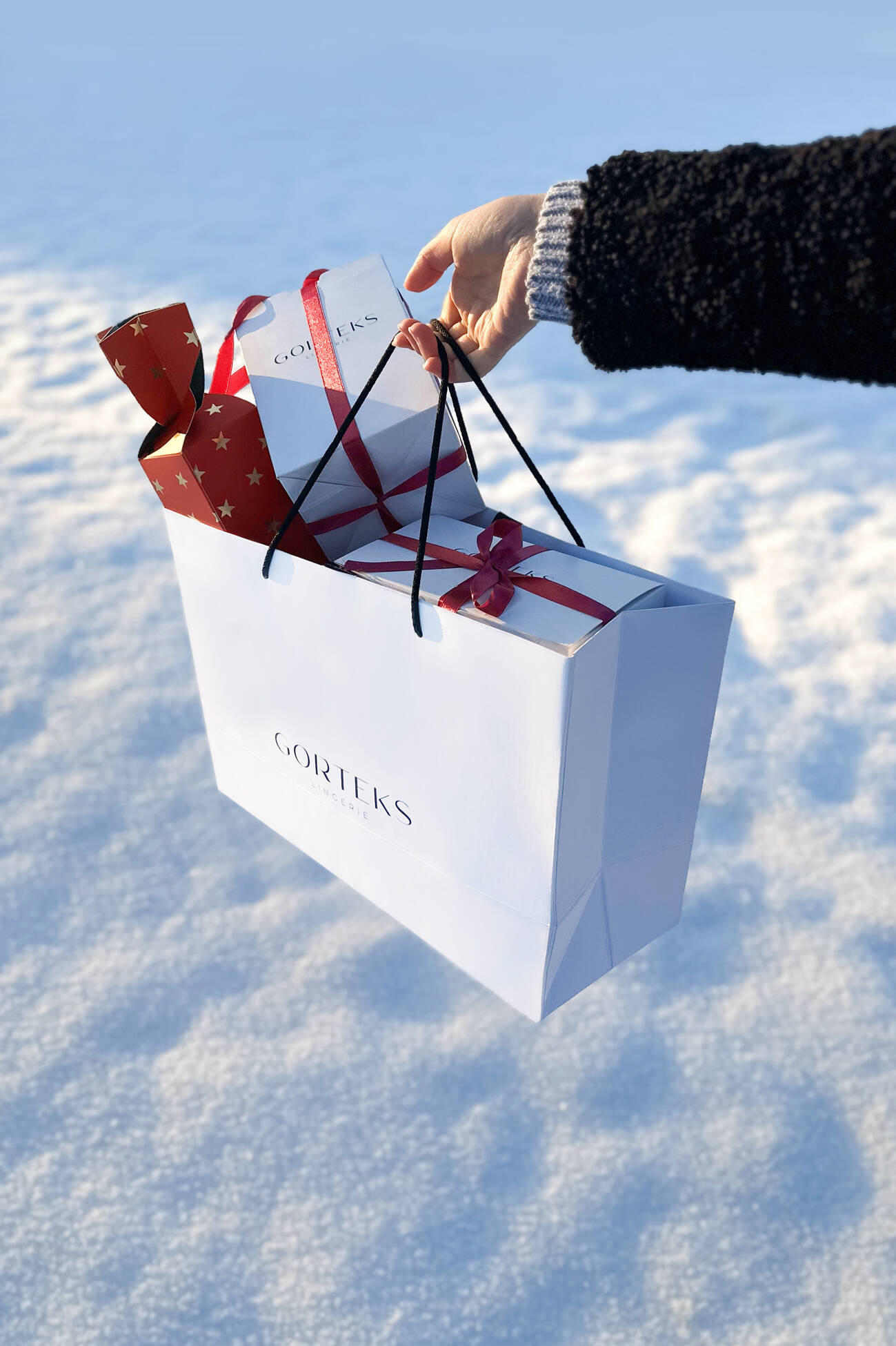 Gorteks Paper gift bag with ribbon