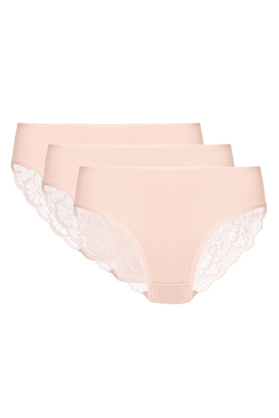 Emilia cotton panty with lace back triple pack