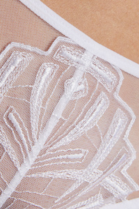 Angel embroidered thong white